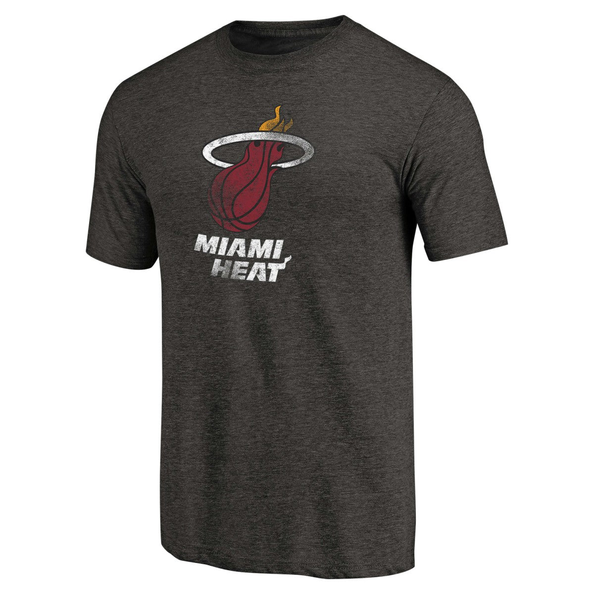 NBA - Miami Heat Distressed Logo Tri-Blend T-Shirt - Black