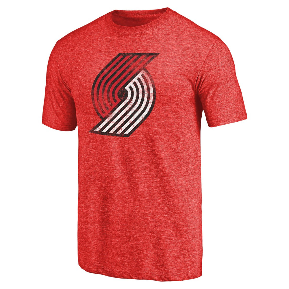 NBA - Portland Trail Blazers Distressed Logo Tri-Blend T-Shirt - Red