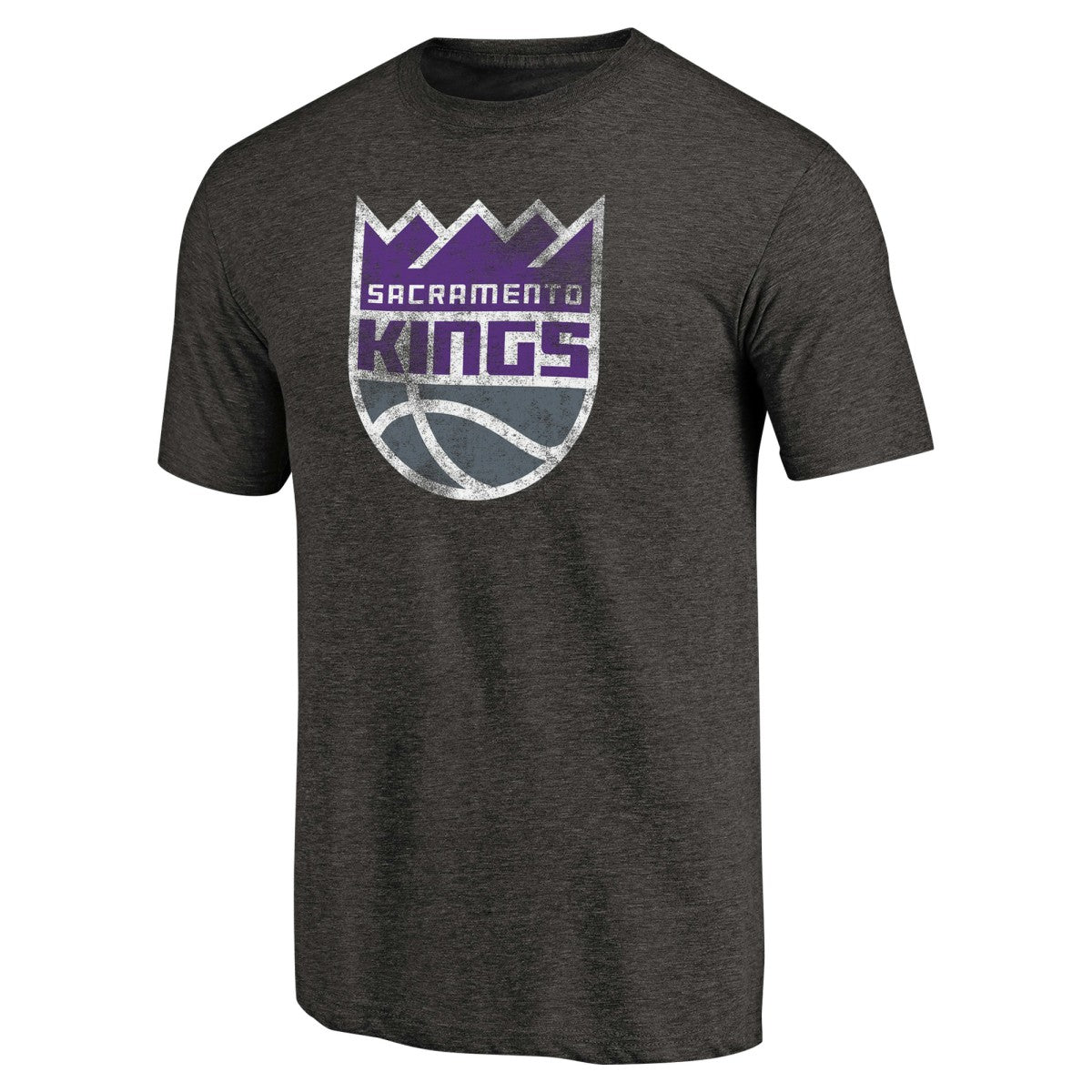 NBA - Sacramento Kings Distressed Logo Tri-Blend T-Shirt - Black