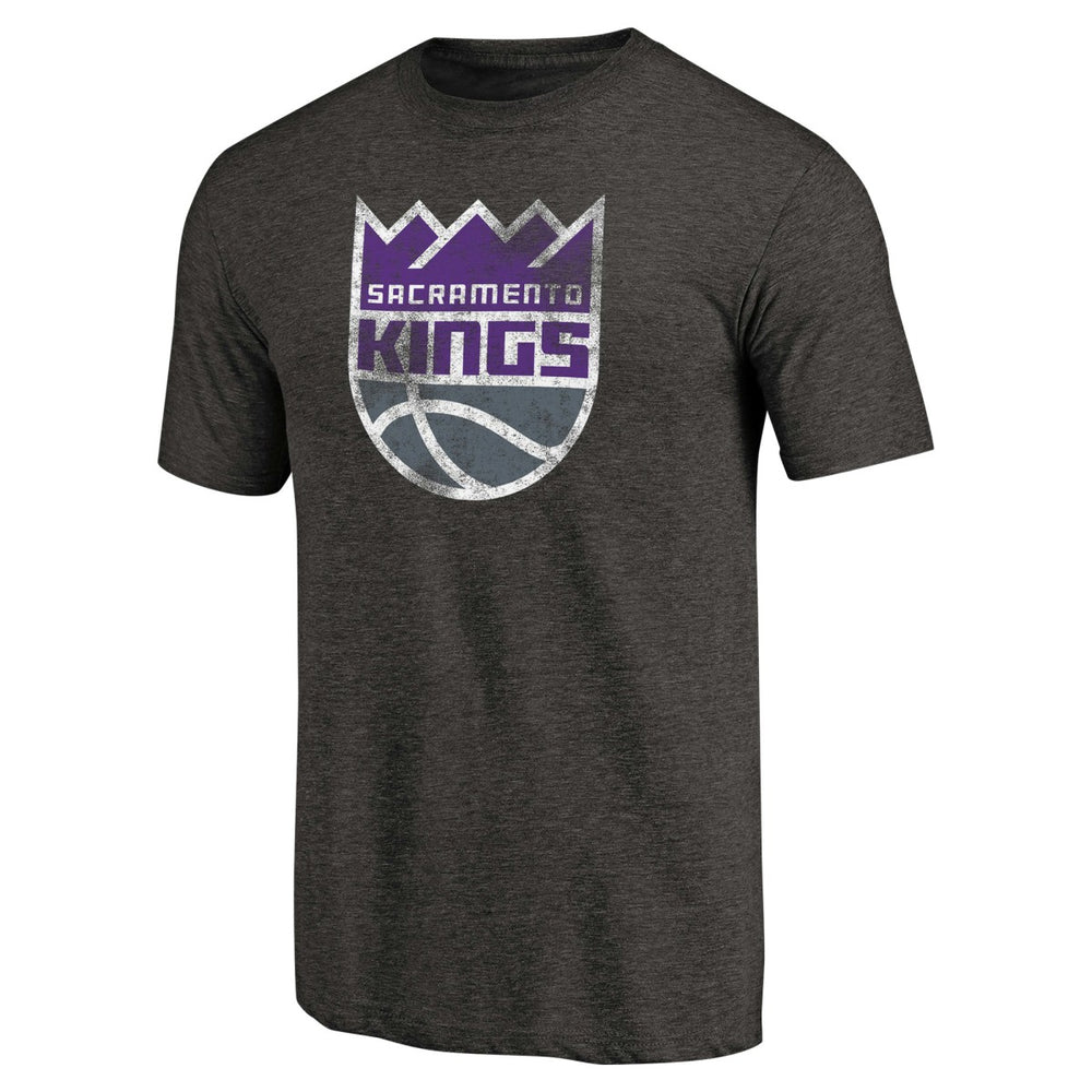 NBA - Sacramento Kings Distressed Logo Tri-Blend T-Shirt - Black