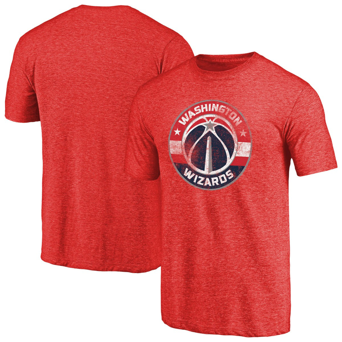 NBA - Washington Wizards Distressed Logo Tri-Blend T-Shirt - Red