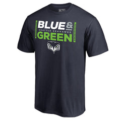 Seattle Seahawks Alternate Team Logo Gear Blue & Green T-Shirt College Navy - NFL