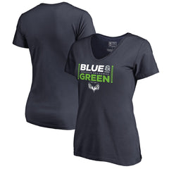 Seattle Seahawks Women's Alternate Team Logo V-Neck T-Shirt Navy - NFL