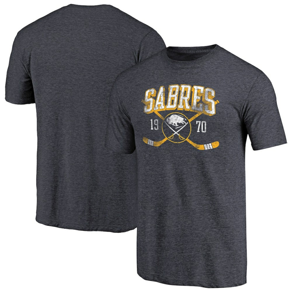 Buffalo Sabres - Vintage Collection Line Shift Tri-Blend T-Shirt Navy
