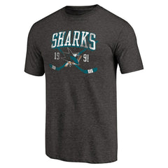 San Jose Sharks - Vintage Collection Line Shift Tri-Blend T-Shirt Black