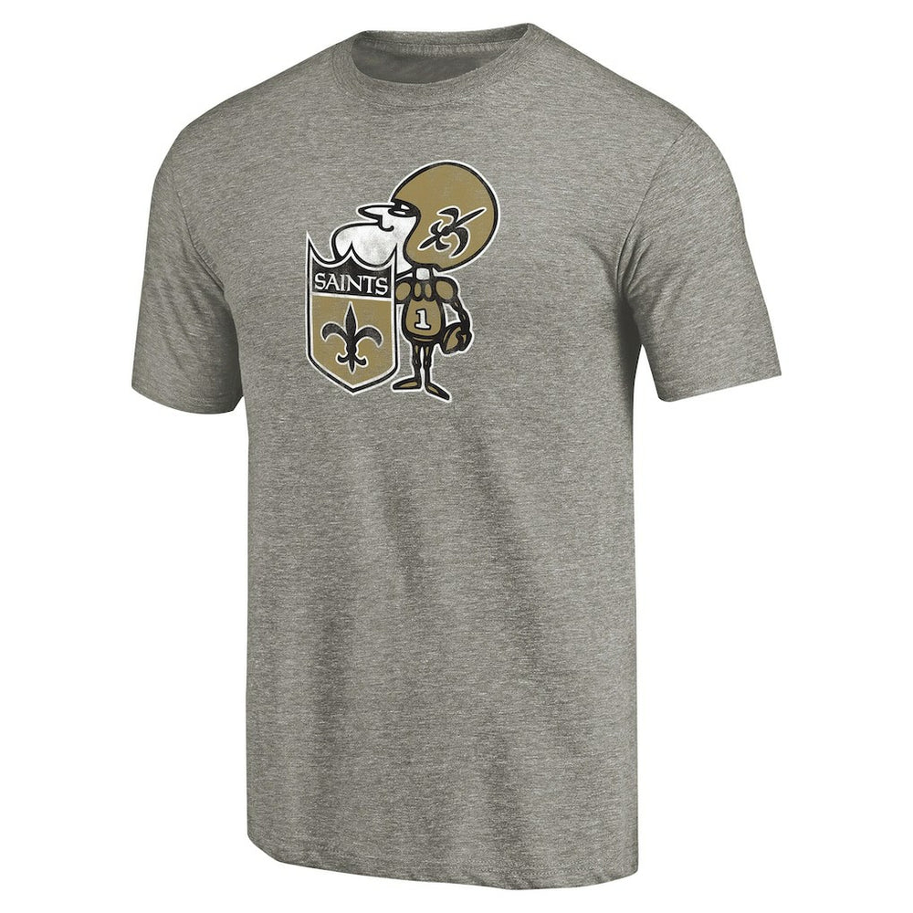 New Orleans Saints Throwback Logo Tri-Blend T-Shirt Ash - NFL
