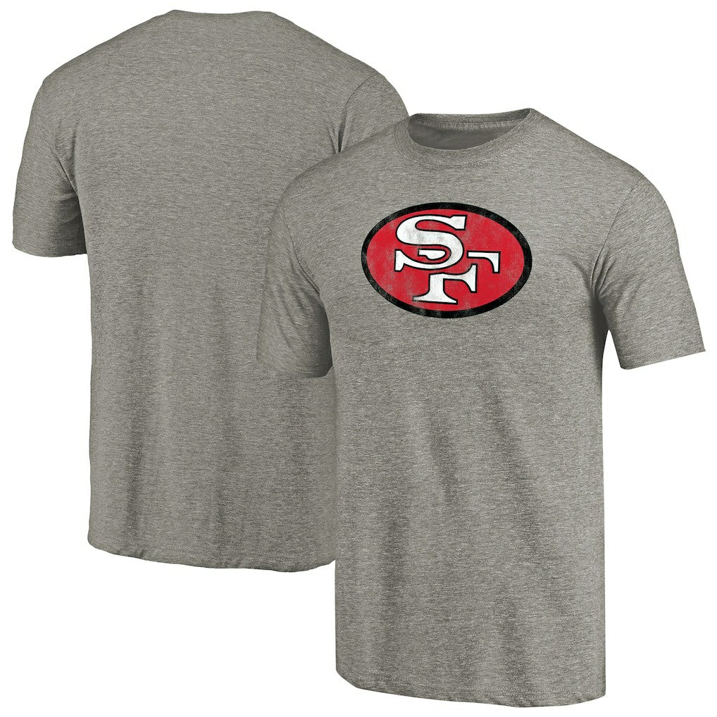 San Francisco 49ers Throwback Logo Tri-Blend T-Shirt Ash - NFL