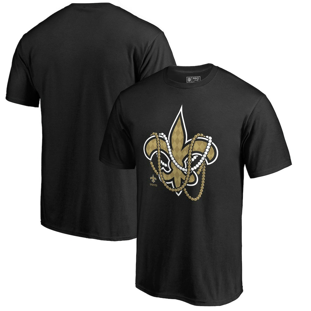 New Orleans Saints Beads Hometown Collection T-Shirt Black - NFL