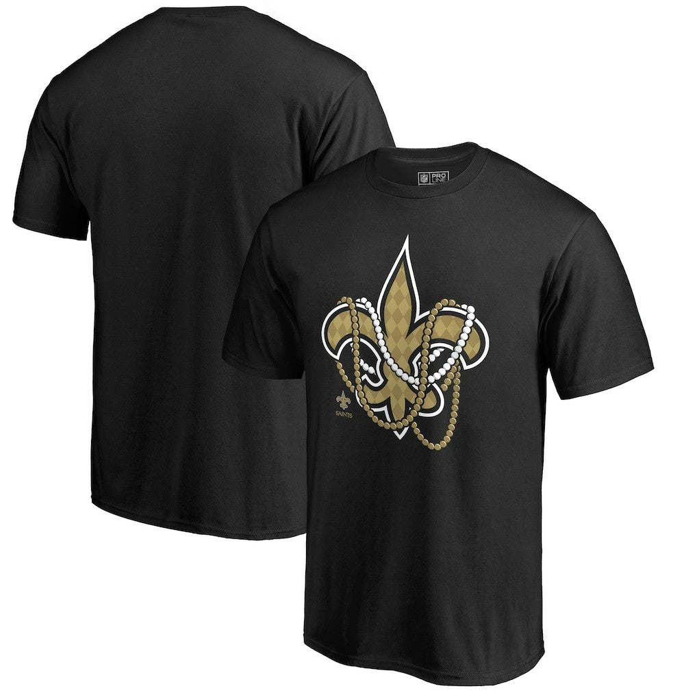New Orleans Saints Beads Hometown Collection T-Shirt Black - NFL