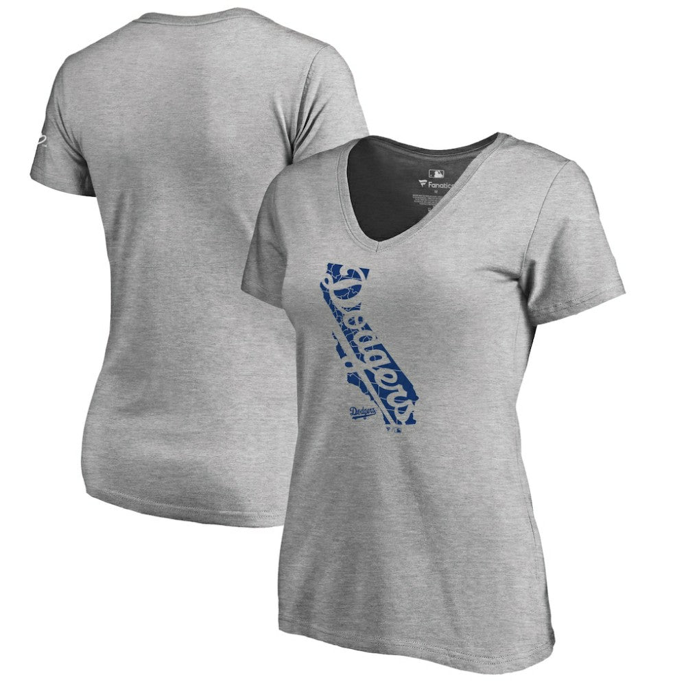 Los Angeles Dodgers Women's Hometown Collection Knockout State V-Neck T-Shirt for sale