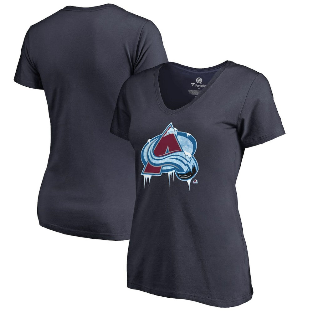 Colorado Avalanche - Women's Fan Favorite Team Slogan V-Neck T-Shirt Navy