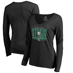 Dallas Stars - Women's Hometown Collection V-Neck Long Sleeve T-Shirt Black