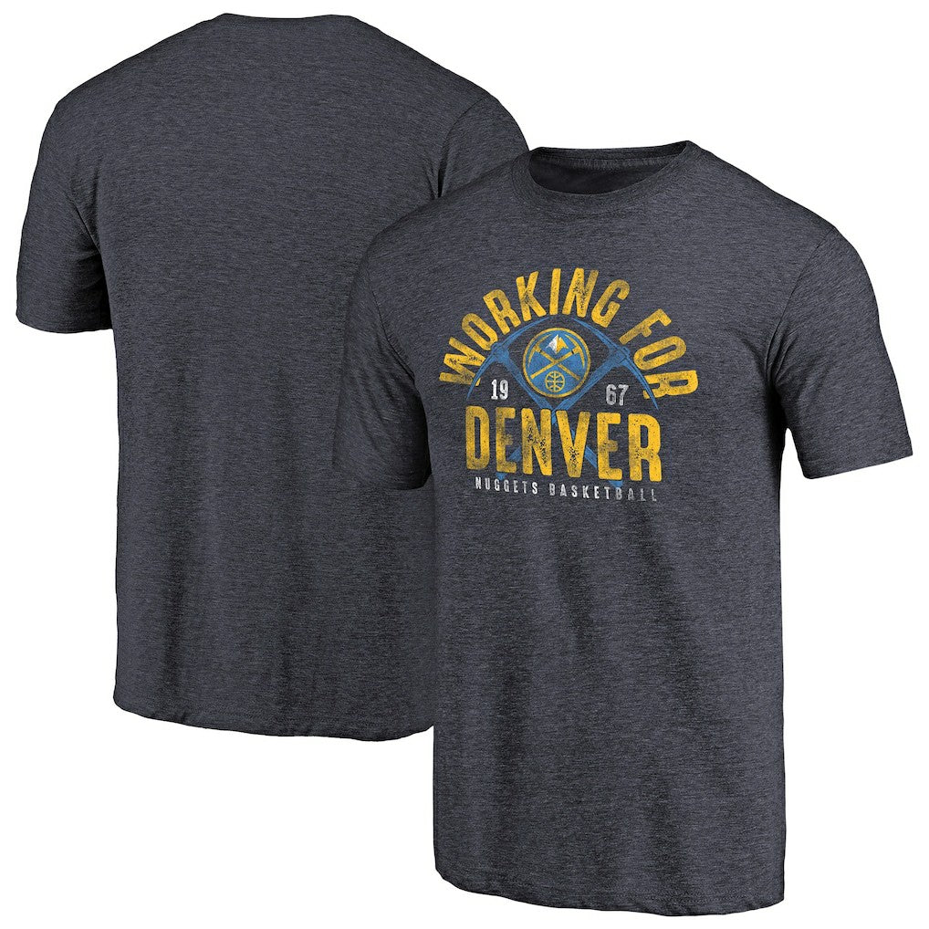 NBA - Denver Nuggets Working for Denver Hometown Collection Tri-Blend T-Shirt - Navy