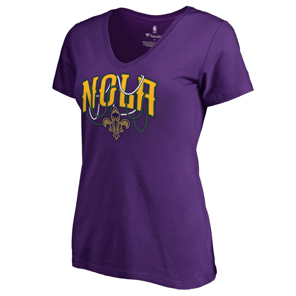 NBA - New Orleans Pelicans Women's NOLA Beads Hometown Collection T-Shirt - Purple