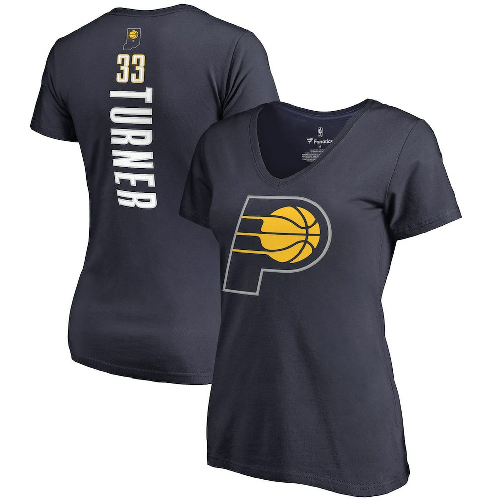 NBA - Myles Turner Indiana Pacers Women's Backer Name and Number V-Neck T-Shirt - Navy
