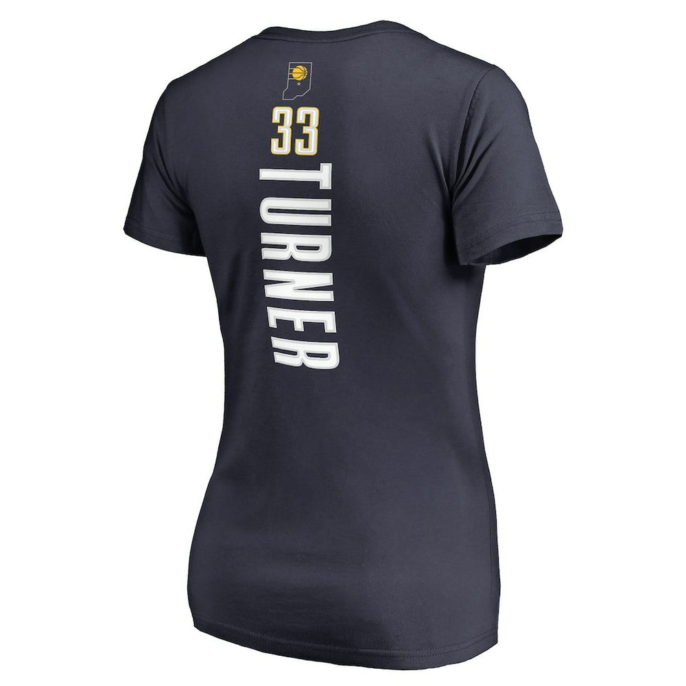 NBA - Myles Turner Indiana Pacers Women's Backer Name and Number V-Neck T-Shirt - Navy