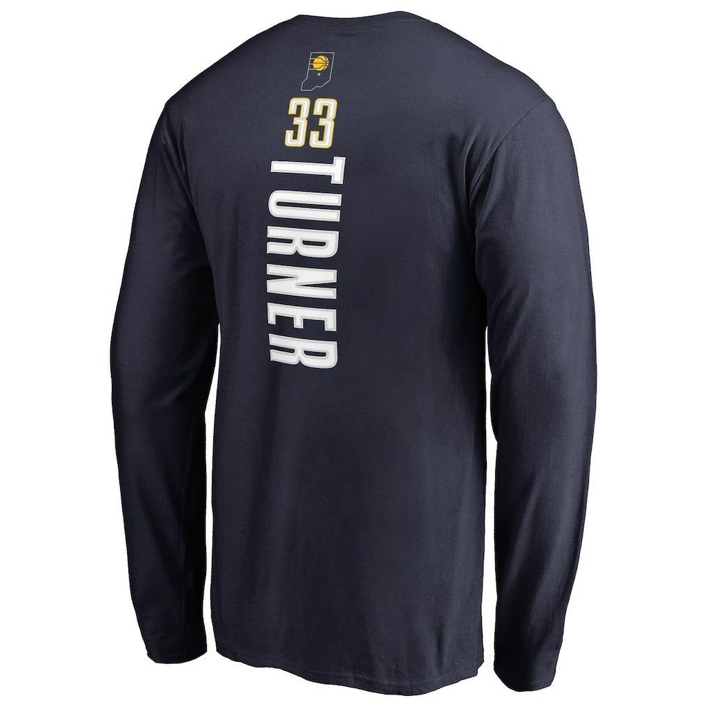 NBA - Myles Turner Indiana Pacers Long Sleeve Backer Name and Number T-Shirt - Navy
