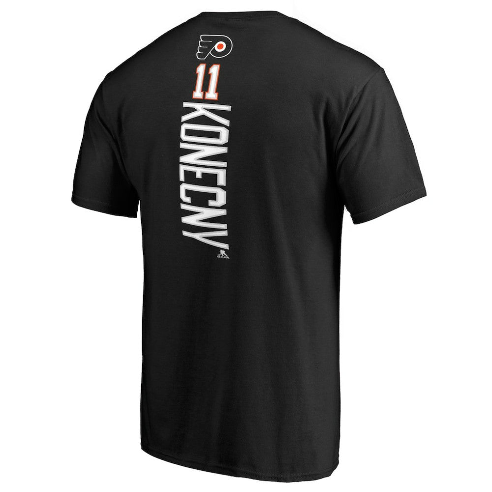 Travis Konecny Philadelphia Flyers - Team Logo Backer Name & Number T-Shirt Black