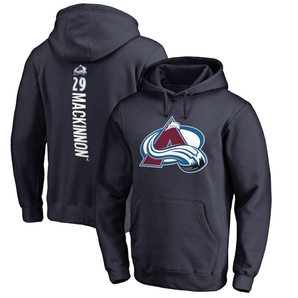 Nathan MacKinnon Colorado Avalanche - Backer Name & Number Pullover Hoodie Navy