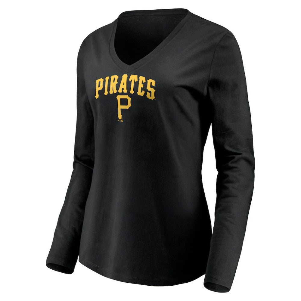 Pittsburgh Pirates Women's Cooperstown Collection Wahconah Long Sleeve V-Neck T-Shirt for sale