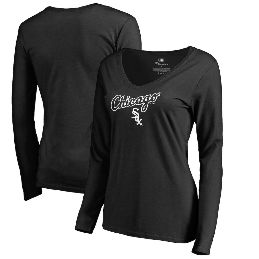 Chicago White Sox Women's Team Lockup Slim Fit Long Sleeve V-Neck T-Shirt Near Me