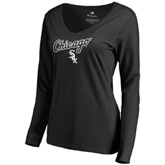 Chicago White Sox Women's Team Lockup Slim Fit Long Sleeve V-Neck T-Shirt Near Me