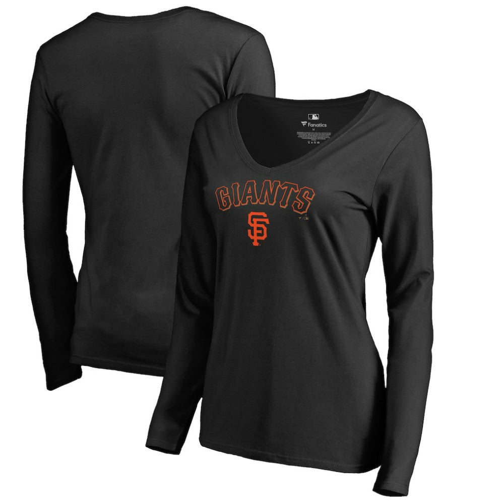 San Francisco Giants Women's Team Lockup Slim Fit Long Sleeve V-Neck T-Shirt discount