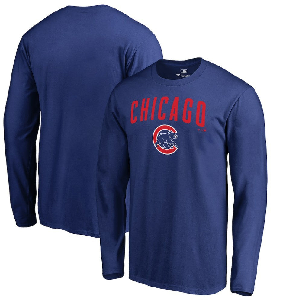 Chicago Cubs Team Lockup Long Sleeve T-Shirt On Sale