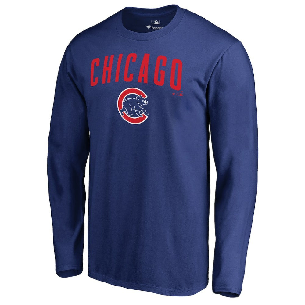 Chicago Cubs Team Lockup Long Sleeve T-Shirt On Sale