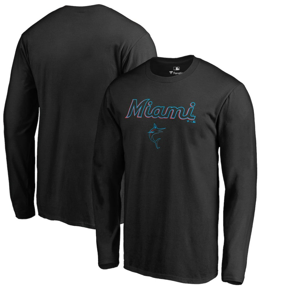 Miami Marlins Team Lockup Long Sleeve T-Shirt Near Me