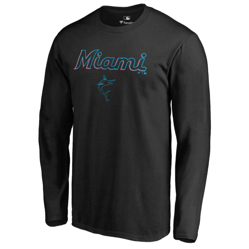 Miami Marlins Team Lockup Long Sleeve T-Shirt Near Me