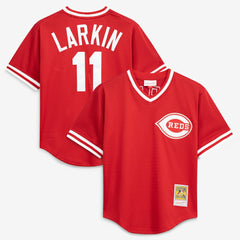 Barry Larkin Cincinnati Reds Mitchell & Ness Authentic Batting Practice Jersey Sale