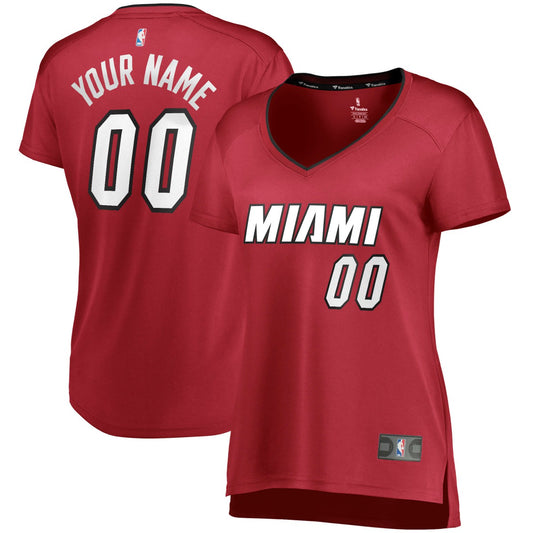 Miami Heat Women's Fast Break Replica Custom Jersey Wine - Statement Edition | NBA Jerseys