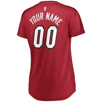 Miami Heat Women's Fast Break Replica Custom Jersey Wine - Statement Edition | NBA Jerseys