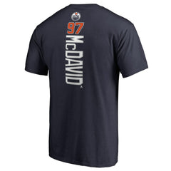 Connor McDavid Edmonton Oilers - Backer Name & Number T-Shirt Navy