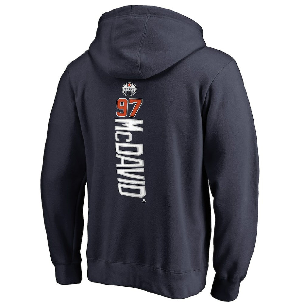 Connor McDavid Edmonton Oilers - Backer Name & Number Pullover Hoodie Navy