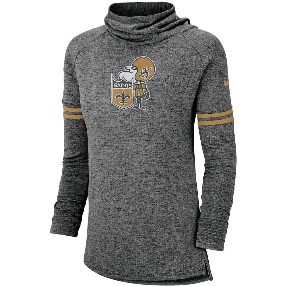 New Orleans Saints Women's Historic Marks Long Sleeve Tri-Blend Funnel Sweatshirt Black - Nike