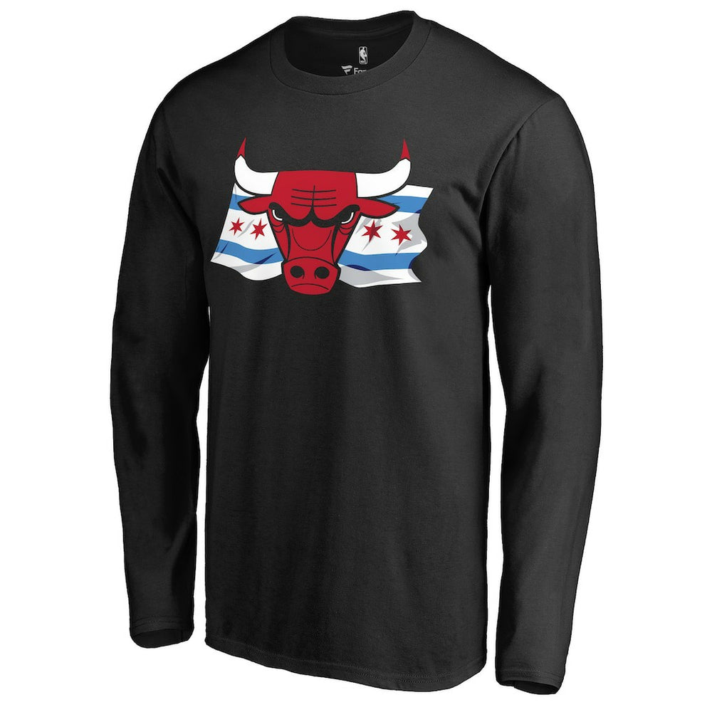 NBA - Chicago Bulls Hometown Collection Chicago Flag Long Sleeve T-Shirt - Black