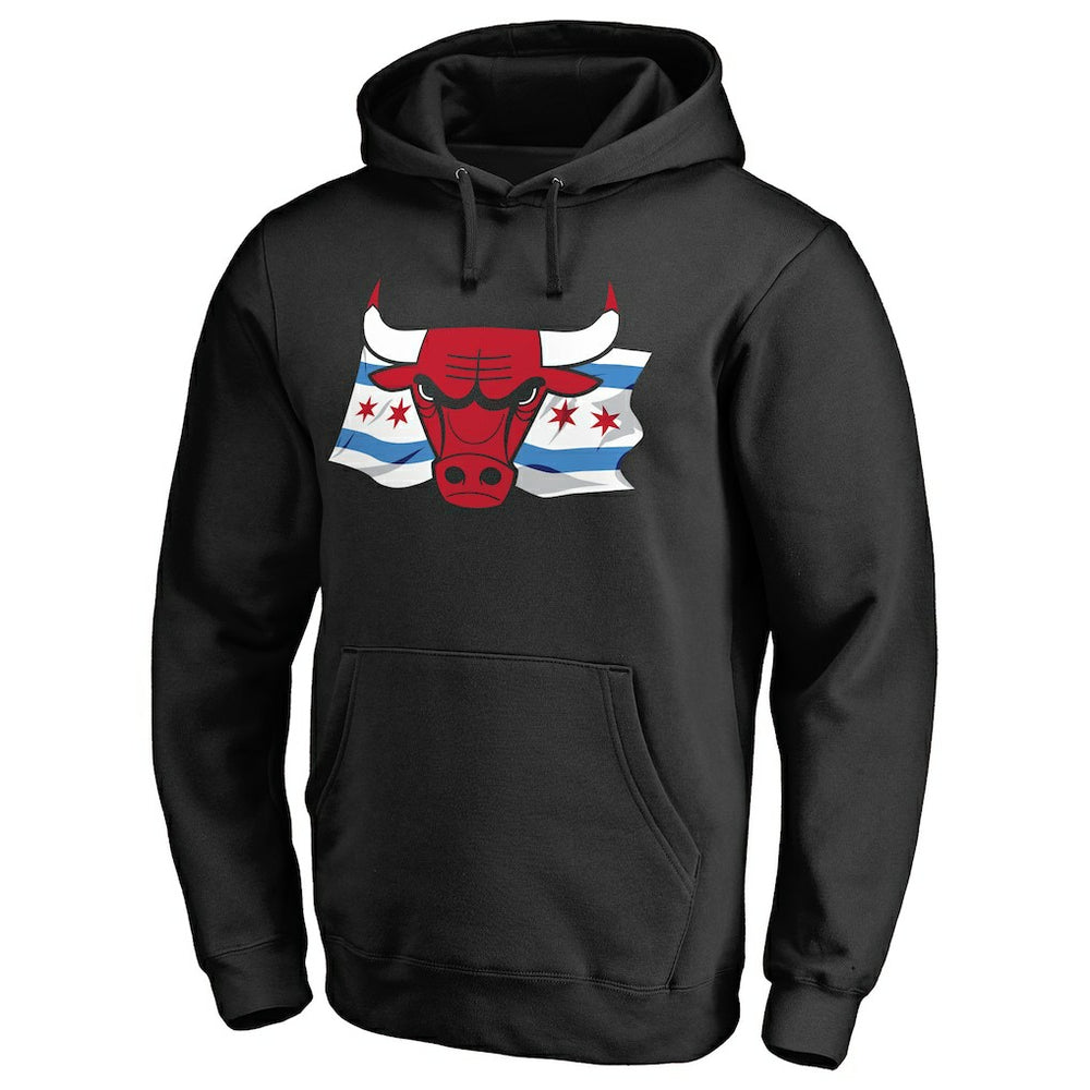 NBA - Chicago Bulls Hometown Collection Chicago Flag Pullover Hoodie - Black