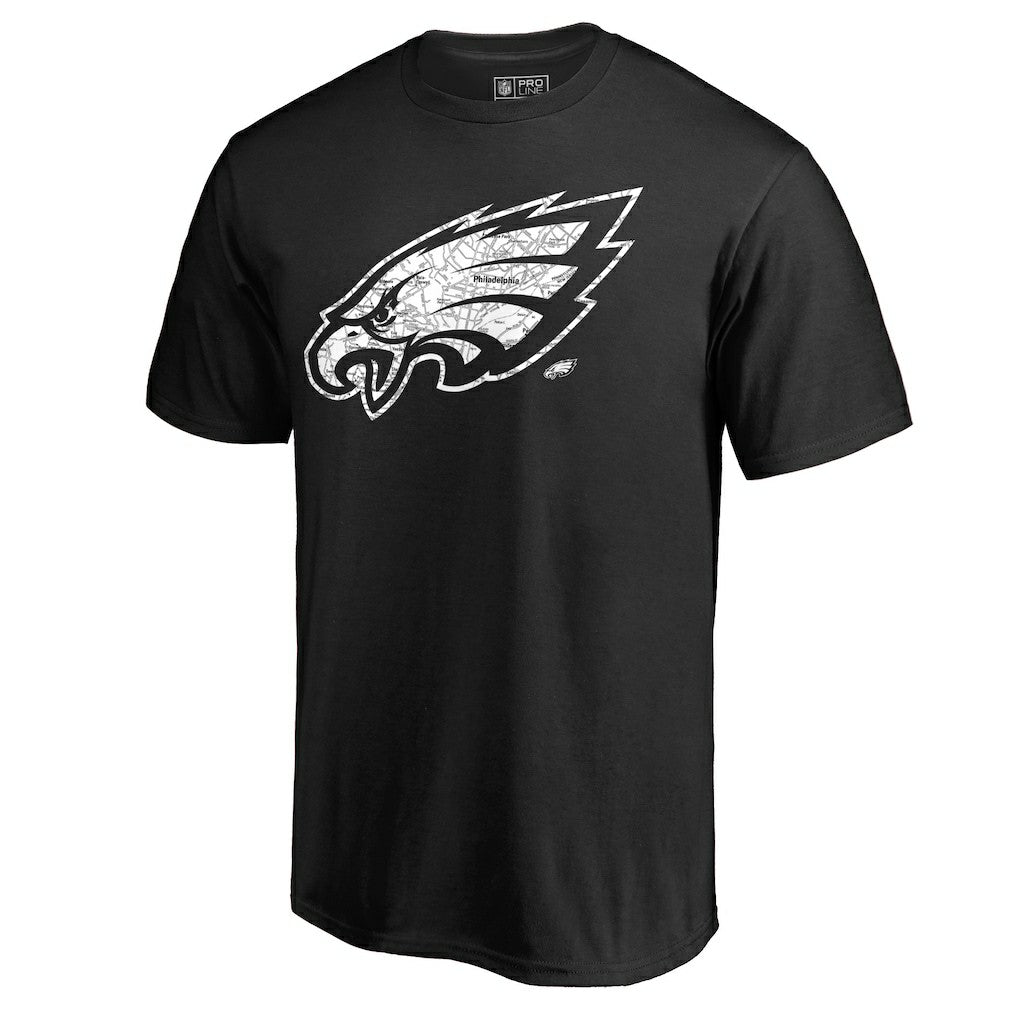 Philadelphia Eagles Hometown Collection On The Map T-Shirt Black - NFL