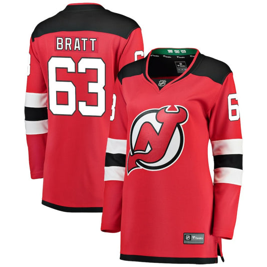 Jesper Bratt New Jersey Devils Fanatics Women's Home Breakaway Player Jersey - Red | NHL Jerseys