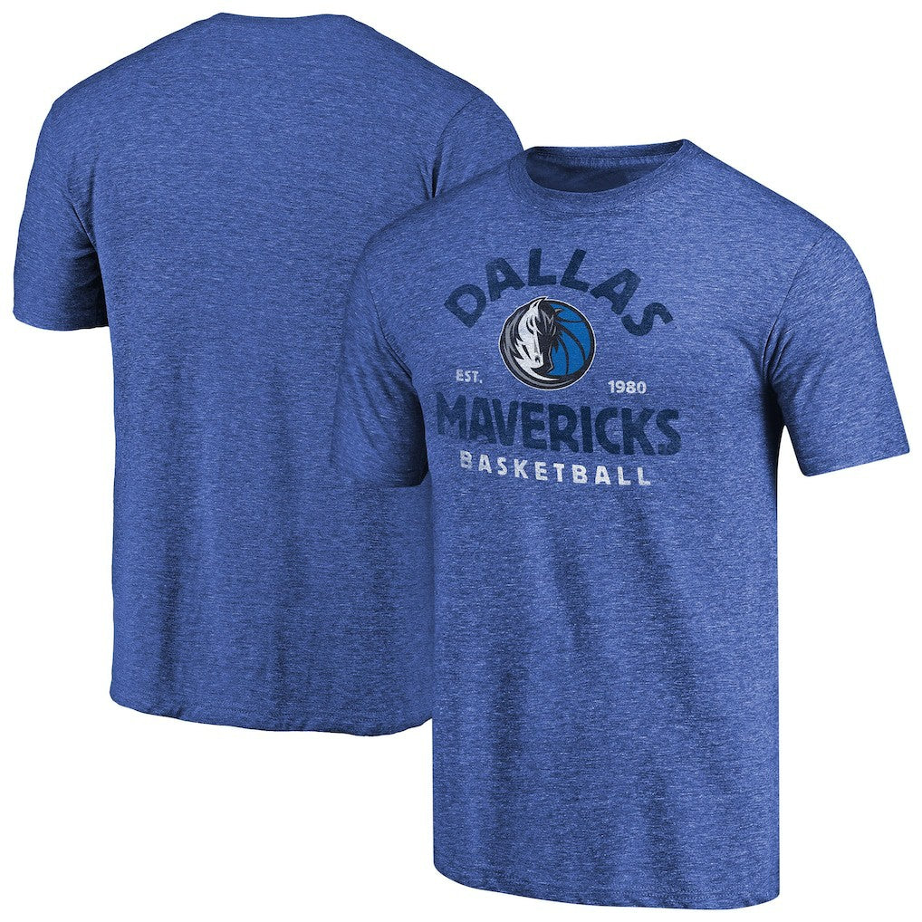 NBA - Dallas Mavericks Vintage Arch Tri-Blend T-Shirt - Royal