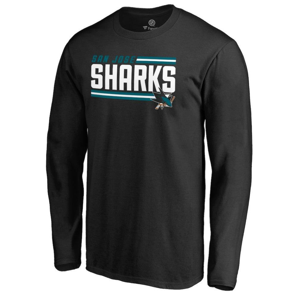 San Jose Sharks - Iconic Collection On Side Stripe Long Sleeve T-Shirt Black