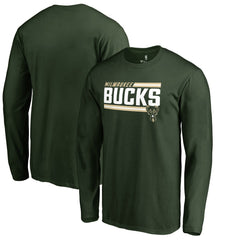 NBA - Milwaukee Bucks Onside Stripe Long Sleeve T-Shirt - Hunter Green