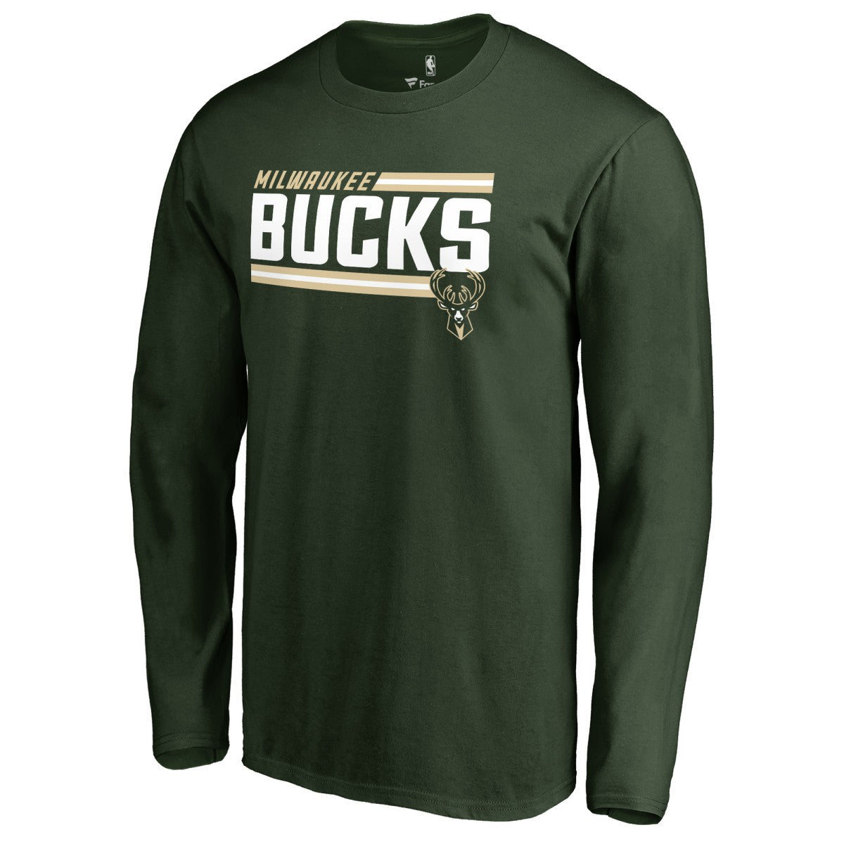 NBA - Milwaukee Bucks Onside Stripe Long Sleeve T-Shirt - Hunter Green