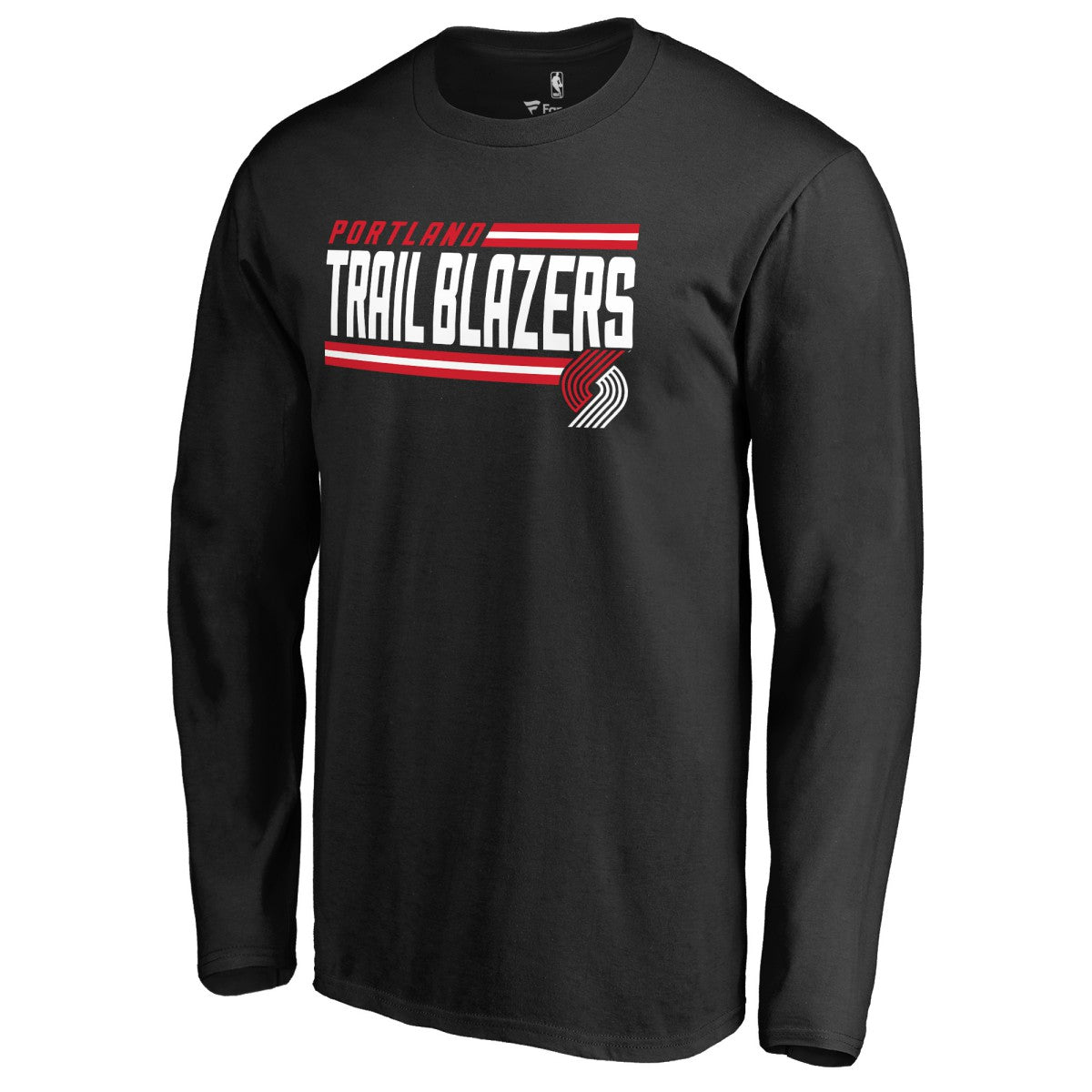 NBA - Portland Trail Blazers Onside Stripe Long Sleeve T-Shirt - Black