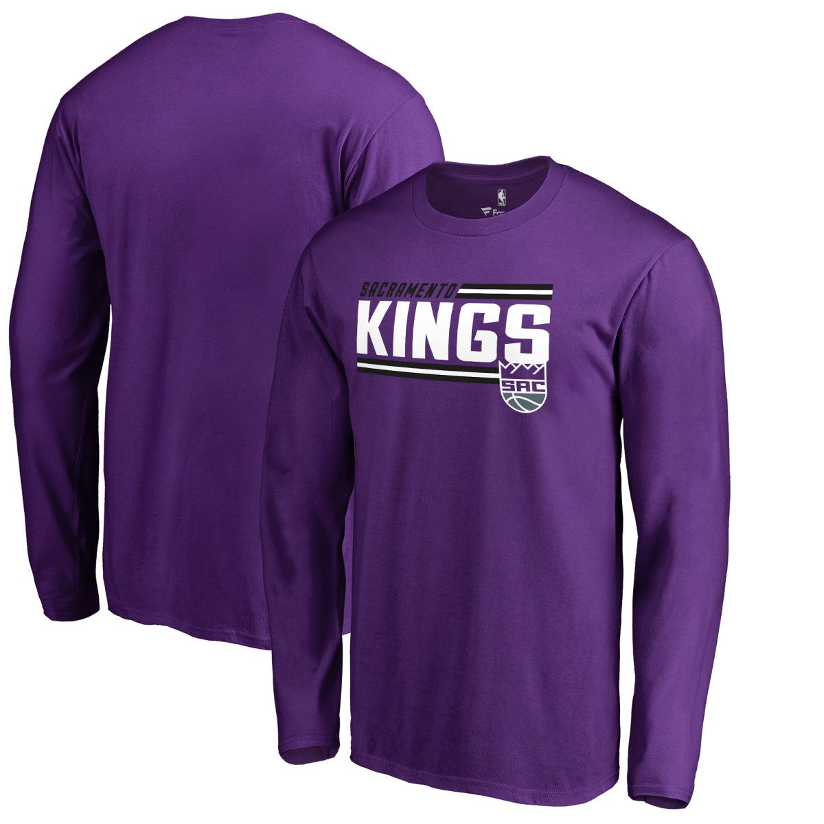 NBA - Sacramento Kings Onside Stripe Long Sleeve T-Shirt - Purple