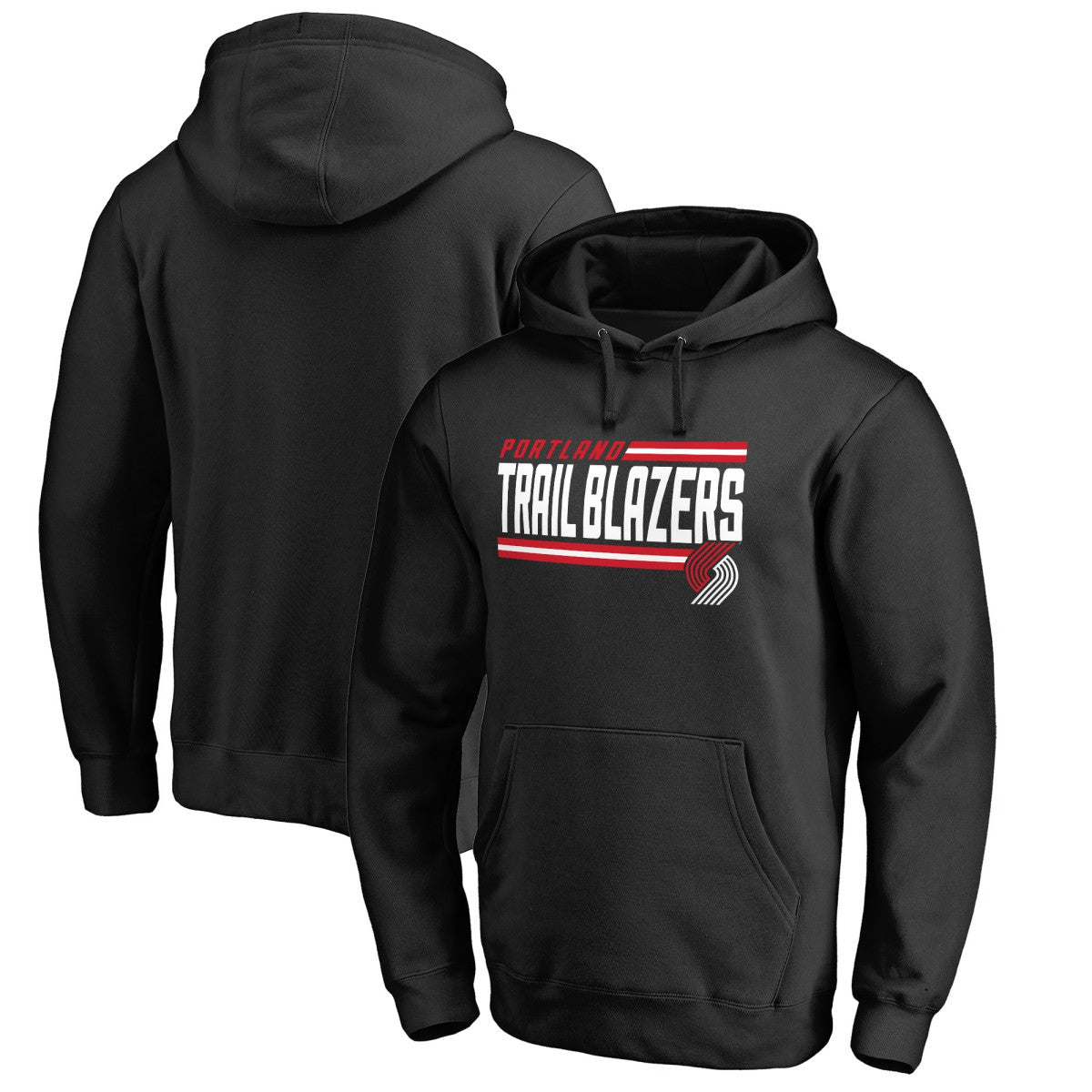 NBA - Portland Trail Blazers Onside Stripe Pullover Hoodie - Black