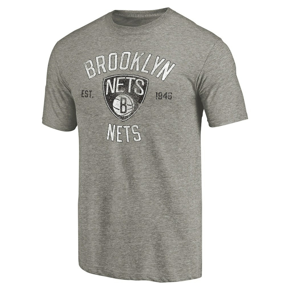 NBA - Brooklyn Nets Team Heritage Tri-Blend T-Shirt - Gray