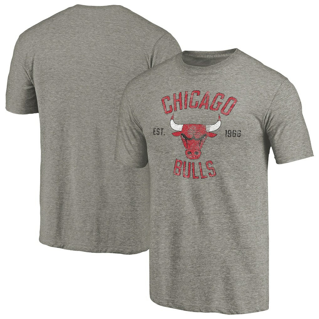 NBA - Chicago Bulls Team Heritage Tri-Blend T-Shirt - Gray